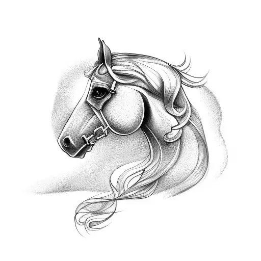 Horse Tattoo Art Variant Side View To The Right Svg Png Icon Free Download  (#67706) - OnlineWebFonts.COM