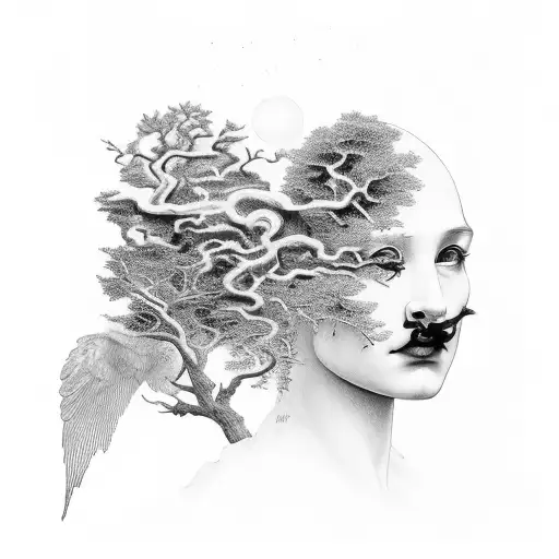 The interconnectedness of nature and philosophy tattoo design idea