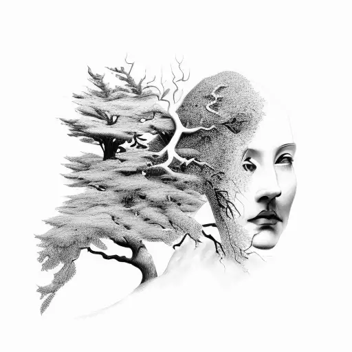 The interconnectedness of nature and philosophy tattoo design idea