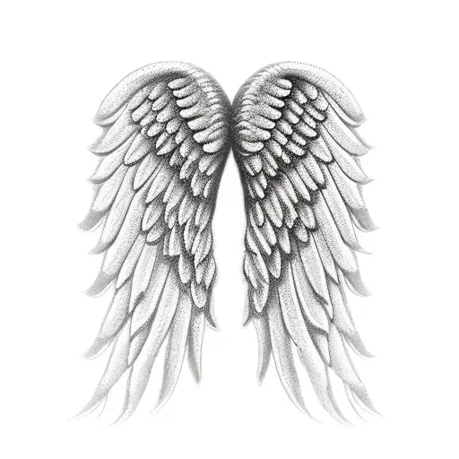 devil and angel wing with chain tattoo design idea