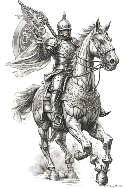 Polish hussars knight tattoo design idea