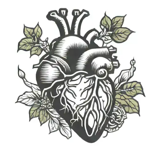Minimal design of heart attack tattoo design idea
