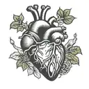Minimal design of heart attack tattoo design idea