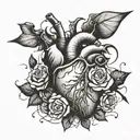 Minimal design of heart attack tattoo design idea