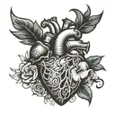 Minimal design of heart attack tattoo design idea