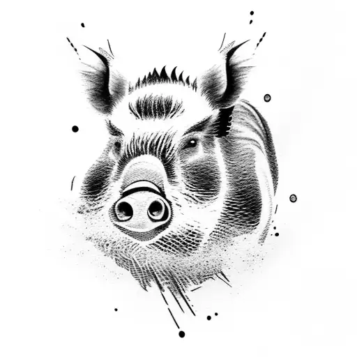 Boar riding a MTB tattoo design idea