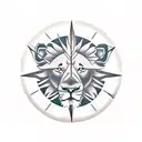 Lion, Clock, Compass tattoo design idea