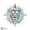 Lion, Clock, Compass tattoo design idea