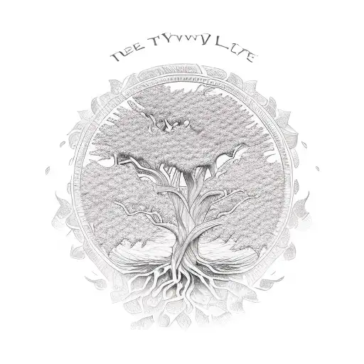 Ivy Willow tree of life  tattoo design idea