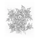 Ivy vine willow branch sleeve  tattoo design idea