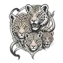 three cubs and one lioness  tattoo design idea