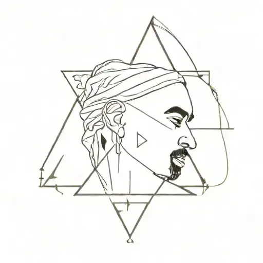 triangle and tupac tattoo design idea