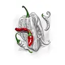 chilli pepper tattoo design idea