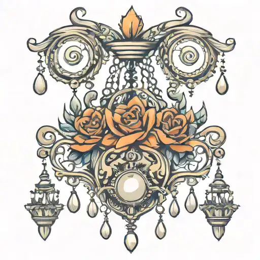 Chandelier tattoo design idea