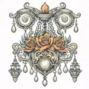 Chandelier tattoo design idea