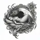 Dreaming nightmare in my bed tattoo design idea