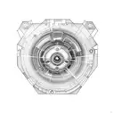 A Renault car engine transformed into a futuristic electronic circuit tattoo design idea