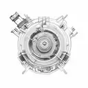 A Renault car engine transformed into a futuristic electronic circuit tattoo design idea