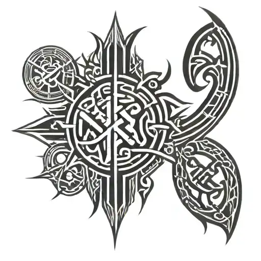 tattoo with Viking runes loaded with masculinity tattoo design idea