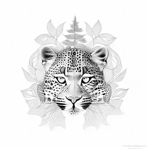 leopard in a tree tattoo design idea