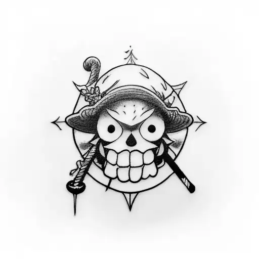 one piece line art tattoo design idea