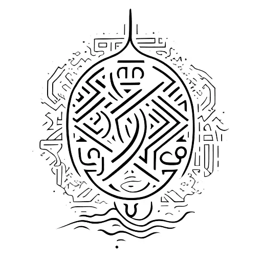 baybayin words that says hiraya manawari with kintsugi art in it tattoo design idea