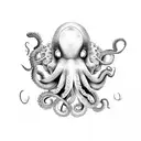 weird hippy octopus tattoo design idea