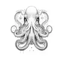 weird hippy octopus tattoo design idea