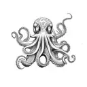 weird hippy octopus tattoo design idea