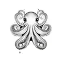 weird hippy octopus no color tattoo design idea