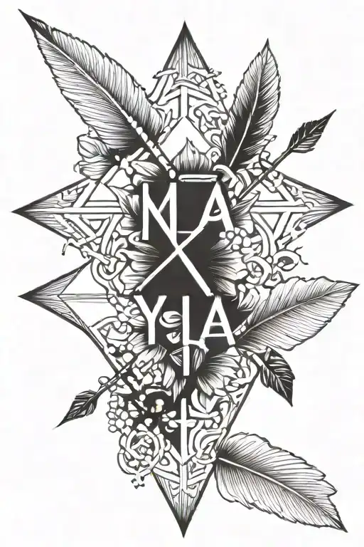 3 arrows crossed, name: iyla tattoo design idea