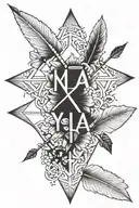 3 arrows crossed, name: iyla tattoo design idea