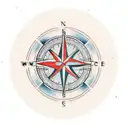 wandering tragedy with compass tattoo design idea