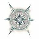 wandering tragedy with compass tattoo design idea