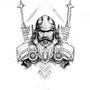 warrior dwarf tattoo design idea