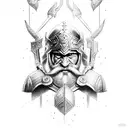warrior dwarf tattoo design idea