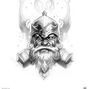 warrior dwarf tattoo design idea