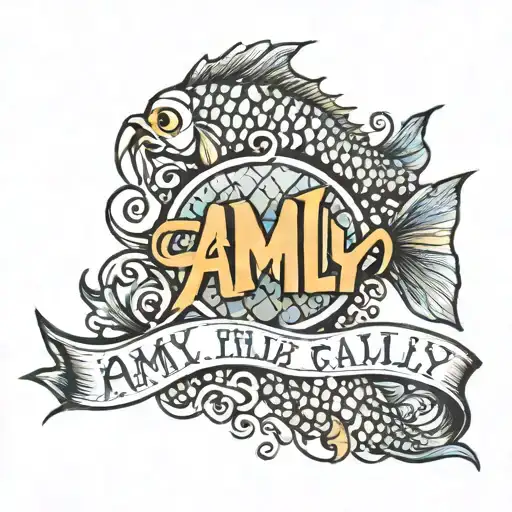 wrist tattoo of the word family written in fish scales tattoo design idea