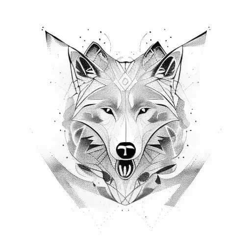 black wolf tattoo design idea