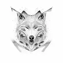 black wolf tattoo design idea