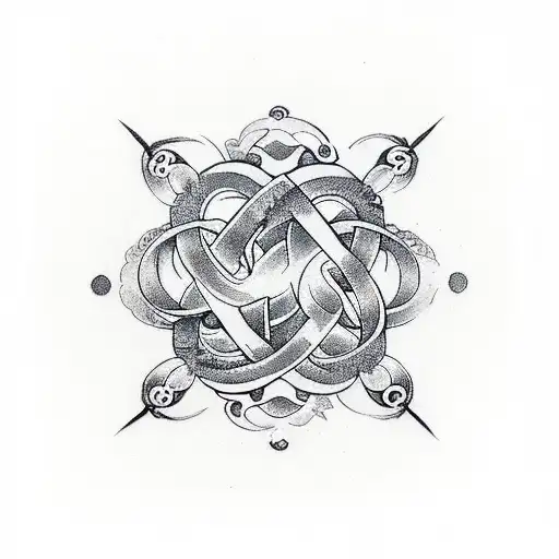 infinity symbol made with magic spell tattoo design idea