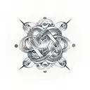 infinity symbol made with magic spell tattoo design idea