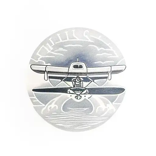 float plane fiji tattoo design idea