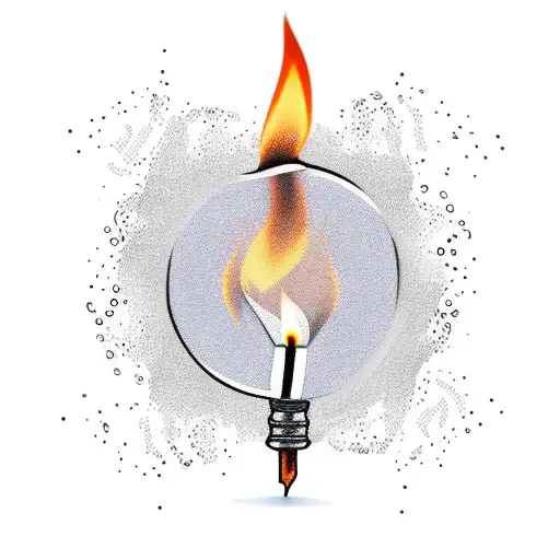 candle burning on both sides tattoo design idea