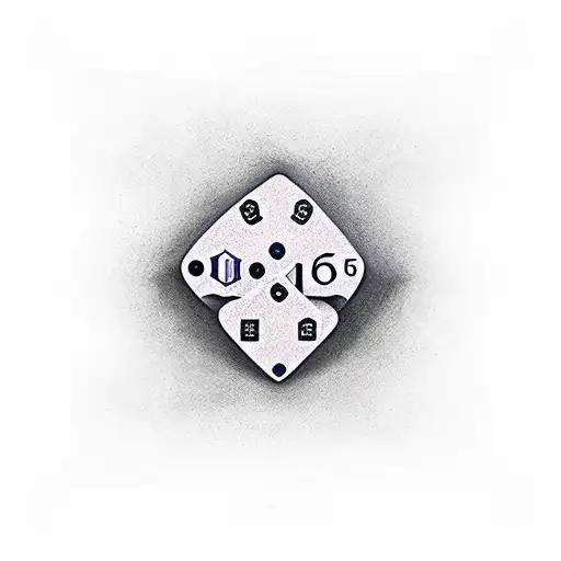 dominoes six double tattoo design idea