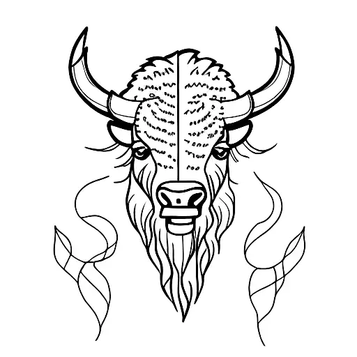 bison tattoo design idea