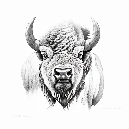 bison tattoo design idea
