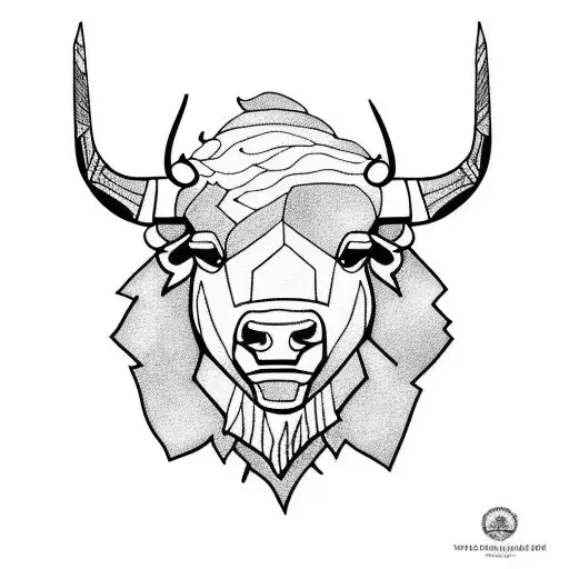 bison tattoo design idea