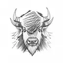 bison tattoo design idea