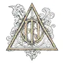 harry potter deathly hallows symbol with always under it in cursive tattoo design idea